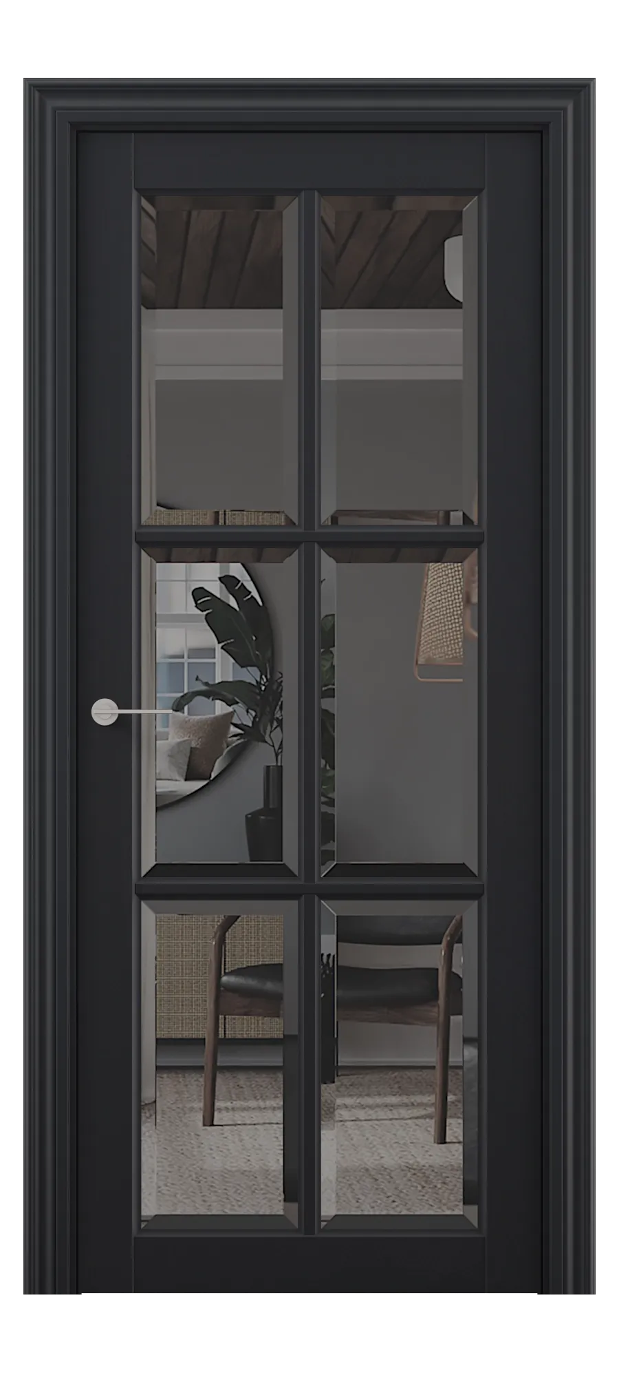 Interior door S 016 black shagreen