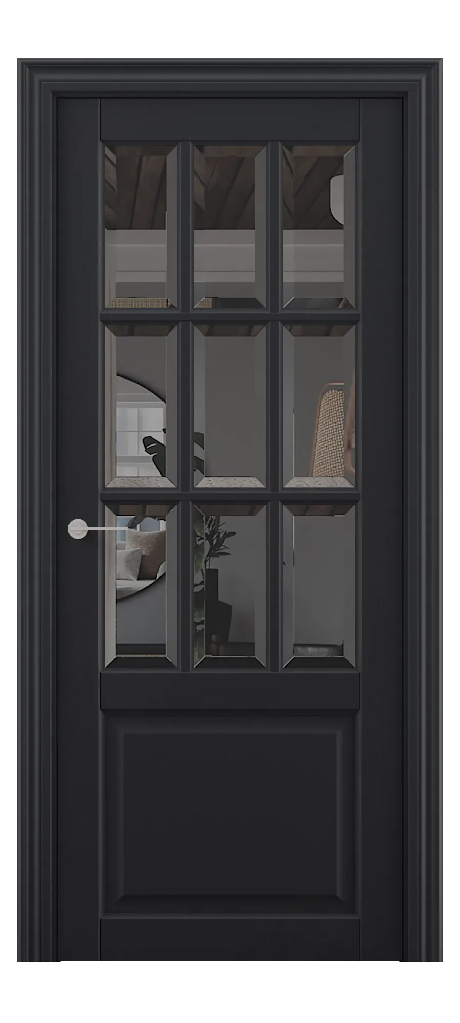 Interior door S 026 black shagreen